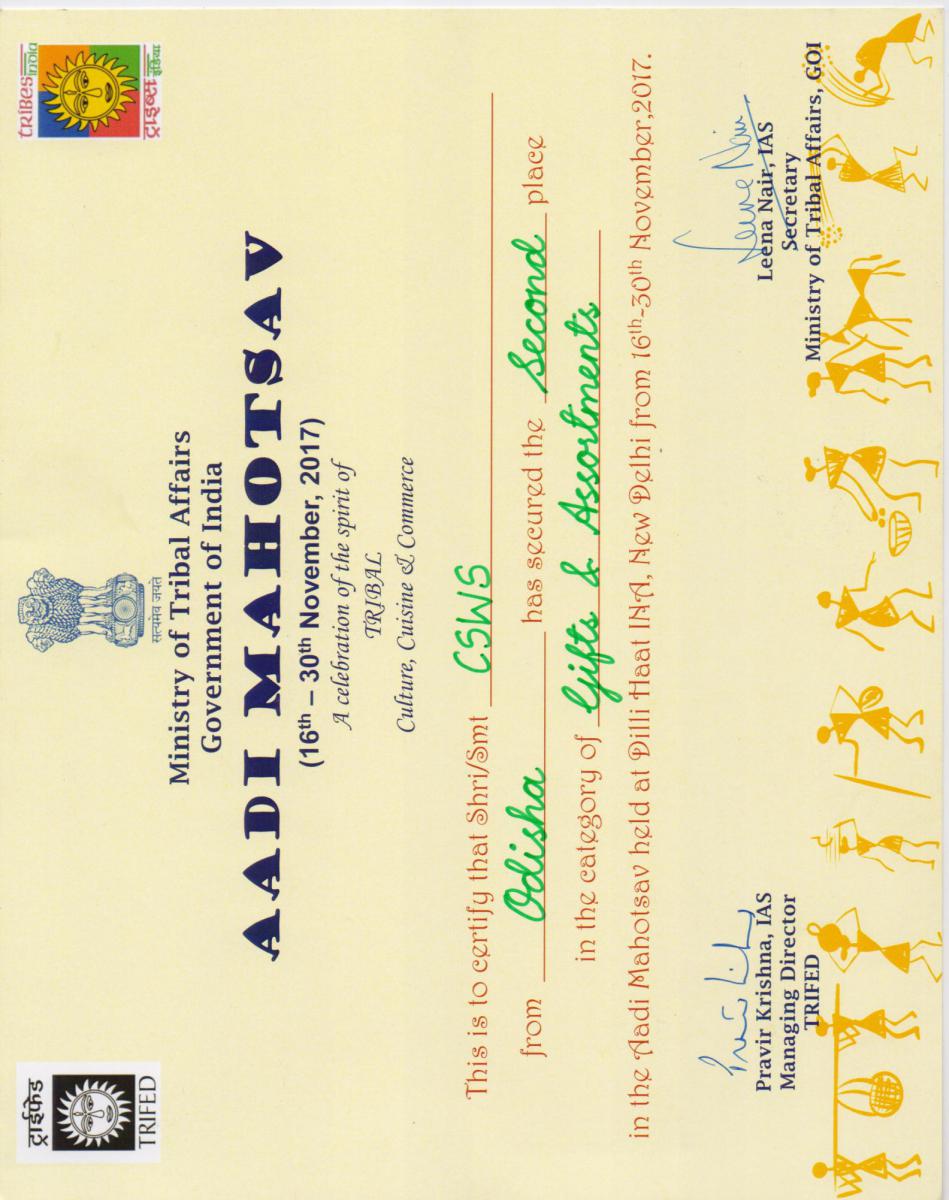 TRIFED certificate